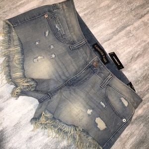 Express Shorts in light blue.